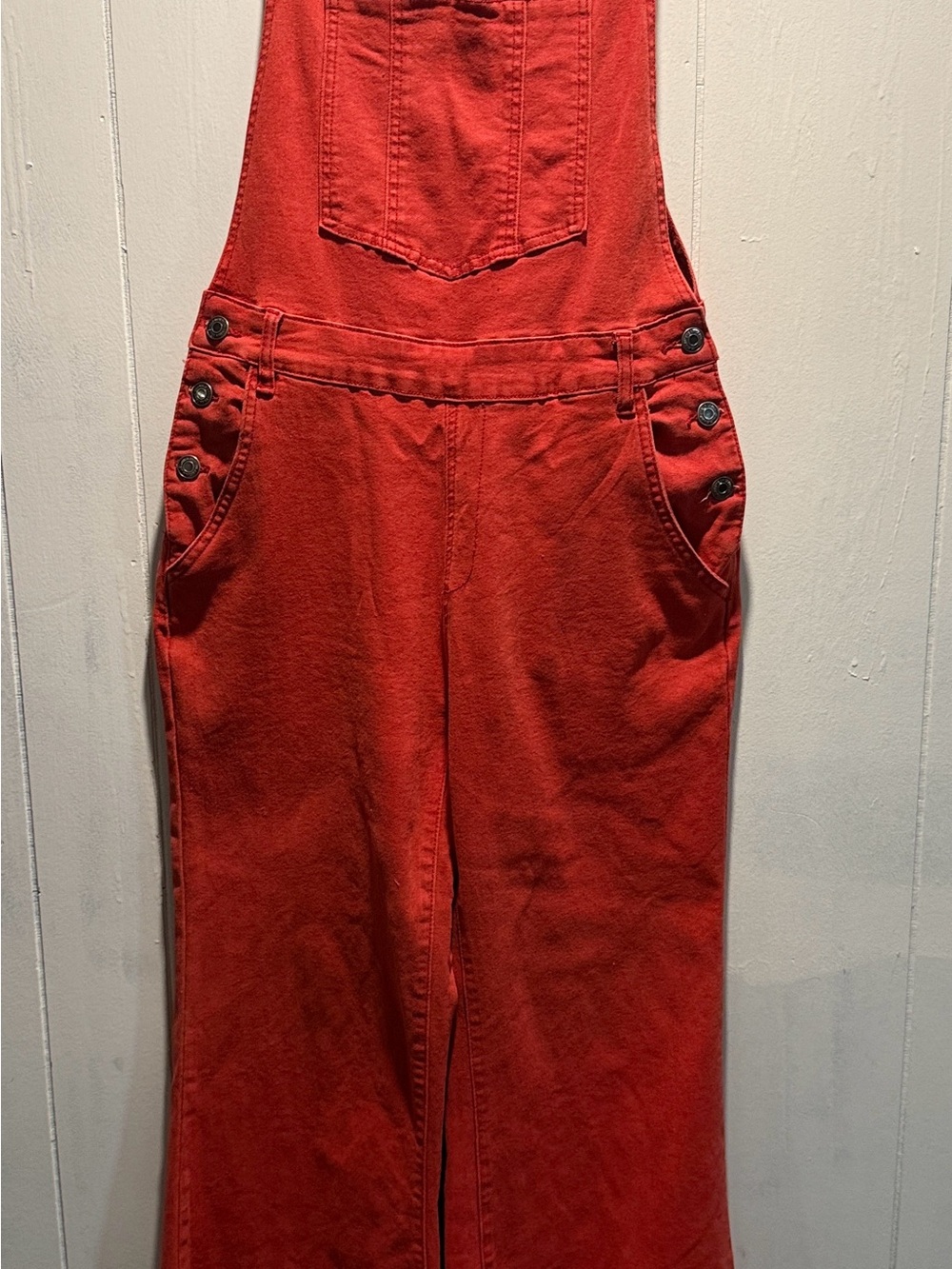 Annie Wear Red Super Flare Overalls - Picture 9 of 9